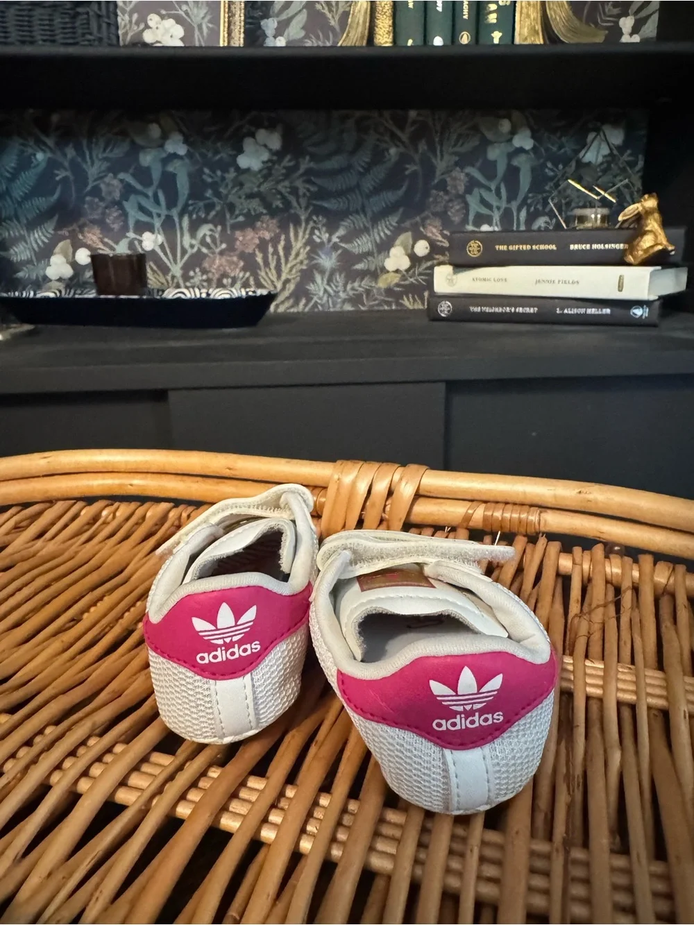 Adidas Superstar Baby Pink & White Velcro Sneakers Infant